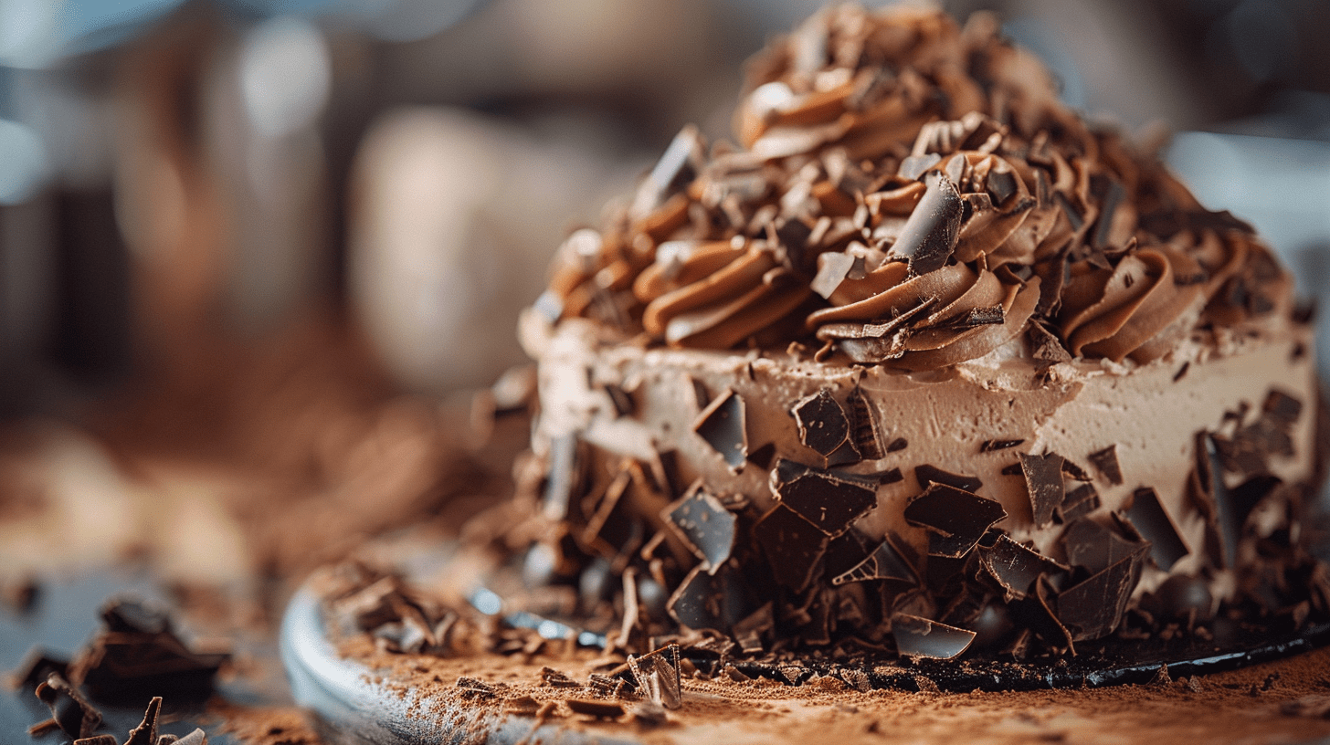 チョコレートケーキに削りチョコを使ったデコレーションの魅力